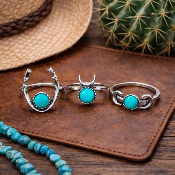 Jewelry - Boho Turquoise Ring Set